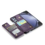 Peňaženkové kožené puzdro CaseMe RFID na Samsung Galaxy Z Fold5 - Fialová