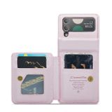Peňaženkové kožené puzdro CaseMe Business na Samsung Galaxy Z Flip4 - Ružová