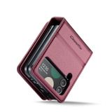 Peňaženkové kožené puzdro CaseMe Business na Samsung Galaxy Z Flip4 - Bordová