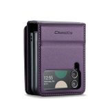 Peňaženkové kožené puzdro CaseMe Business na Samsung Galaxy Z Flip4 - Fialová