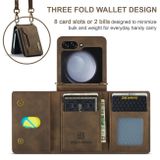 Peňaženkové kožené puzdro DG.MING Magnetic na Samsung Galaxy Z Flip 5 - Kávová