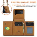 Peňaženkové kožené puzdro DG.MING M2 na Samsung Galaxy Z Flip4 - Hnedá