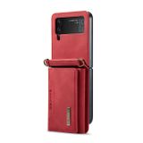 Peňaženkové kožené puzdro DG.MING M2 na Samsung Galaxy Z Flip4 - Červená
