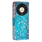 Peňaženkové kožené puzdro Colored na Honor Magic6 Lite - Slivkový kvet