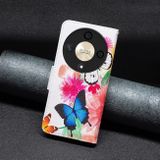 Peňaženkové kožené puzdro Colored na Honor Magic6 Lite - Motýle