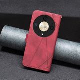 Peňaženkové kožené puzdro Buckle na Honor Magic6 Lite - Červená