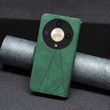 Peňaženkové kožené puzdro Buckle na Honor Magic6 Lite - Zelená