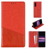 Peňaženkové kožené puzdro MUXMA MX109 na Sony Xperia 5 - Červená