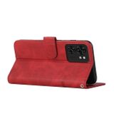 Peňaženkové kožené puzdro Calf Stitching na Motorola Edge 40 - Červená