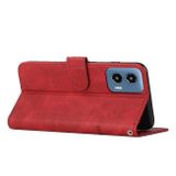 Peňaženkové kožené puzdro Stitching na Motorola Moto G34 5G - Červená