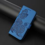 Peňaženkové kožené puzdro Datura Flower na Moto G84 - Modrá