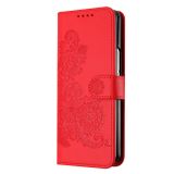 Peňaženkové kožené puzdro Datura na Samsung Galaxy Z Fold4 - Červená