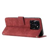 Peňaženkové kožené puzdro Stripe na Honor X6a - Červená