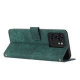 Peňaženkové kožené puzdro Stripe Lanyard na Motorola Edge 40 - Zelená