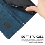 Peňaženkové kožené puzdro Stripe Pattern Skin Feel na Moto G54 5G / G54 5G Power Edition - Modrá