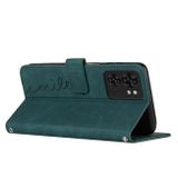 Peňaženkové kožené puzdro Heart Lanyard na Motorola Edge 40 - Zelená