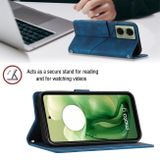 Peňaženkové kožené puzdro Embossed na Motorola Moto G04/ G24 - Modrá