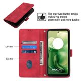 Peňaženkové kožené puzdro Embossed na Motorola Moto G04/ G24 - Červená