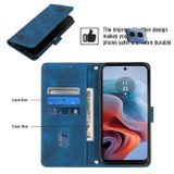 Peňaženkové kožené puzdro Embossed na Motorola Moto G34 G5 - Modrá