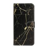 Peňaženkové kožené puzdro na Samsung Galaxy A31 - Black Gold Marble