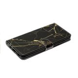 Peňaženkové kožené puzdro na Samsung Galaxy A31 - Black Gold Marble