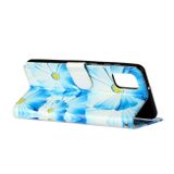 Peňaženkové kožené puzdro na Samsung Galaxy A31 - Blue Flower