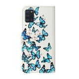 Peňaženkové kožené puzdro na Samsung Galaxy A31 - Blue Butterfly