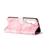 Peňaženkové kožené puzdro na Xiaomi Mi Note 10 Lite - Pink Marble