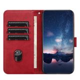Peňaženkové kožené puzdro Rhombic na Xiaomi Redmi Note 12S - Červená