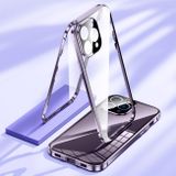 Gumený kryt Double-buckle Tempered Glass na iPhone 13 Pro Max - Modrá
