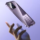 Gumený kryt Double-buckle Tempered Glass na iPhone 13 Pro Max - Fialová