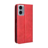 Peňaženkové kožené puzdro Buckle na Motorola Moto G34 5G - Červená