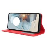 Peňaženkové kožené puzdro Buckle na Motorola Moto G34 5G - Červená