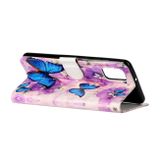 Peňaženkové kožené puzdro na Samsung Galaxy A31 - Purple Flower Butterfly