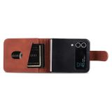 Peňaženkové kožené puzdro AZNS Calf na Samsung Galaxy Z Flip4 - Hnedá