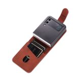 Peňaženkové kožené puzdro AZNS Calf na Samsung Galaxy Z Flip4 - Hnedá