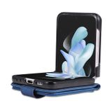 Peňaženkové kožené puzdro AZNS Calf na Samsung Galaxy Z Flip4 - Modrá