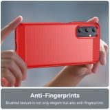 Gumený kryt Brushed Texture na Samsung Galaxy A05s - Červená