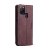 Peňaženkové kožené puzdro na Samsung Galaxy A21s - Wine Red