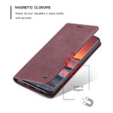 Peňaženkové kožené puzdro na Samsung Galaxy A21s - Wine Red