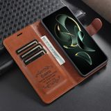 Peňaženkové kožené puzdro AZNS na Xiaomi 13T / 13T Pro - Hnedá