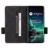Peňaženkové kožené puzdro Magnetic Clasp na Motorola Edge 40 Neo - Čierna