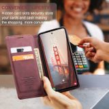 Peňaženkové kožené puzdro CaseMe Flip na Samsung Galaxy S23 FE - Vínovo červená