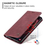 Peňaženkové kožené puzdro CaseMe Multifunctional na Galaxy A15 4G/ 5G - Vínovo červená