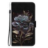 Peňaženkové kožené puzdro Crystal Drawing na Xiaomi Redmi Note 12 4G - Black Rose