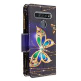 Peňaženkové kožené puzdro na LG K61 - Big Butterfly