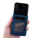 Peňaženkové kožené puzdro Business na Samsung Galaxy Z Flip4 - Modrá