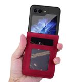 Peňaženkové kožené puzdro Business na Samsung Galaxy Z Flip 5 - Červená