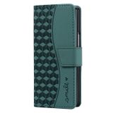 Peňaženkové kožené puzdro Diamond na Samsung Galaxy Z Fold4 - Zelená