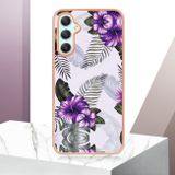 Gumený kryt Electroplating na Samsung Galaxy A25 5G –Purple Flower